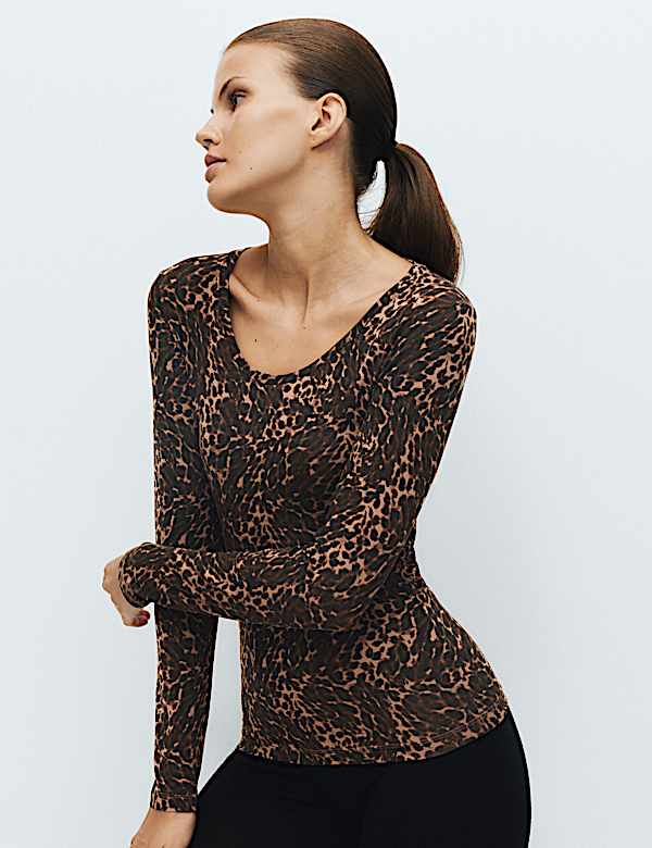 Lot de 2 tops thermiques Heatgen&trade; &agrave; d&eacute;collet&eacute; rond - CH