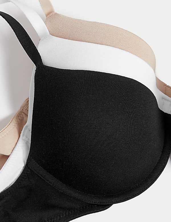 3pk Wired Plunge T-Shirt Bras A-E