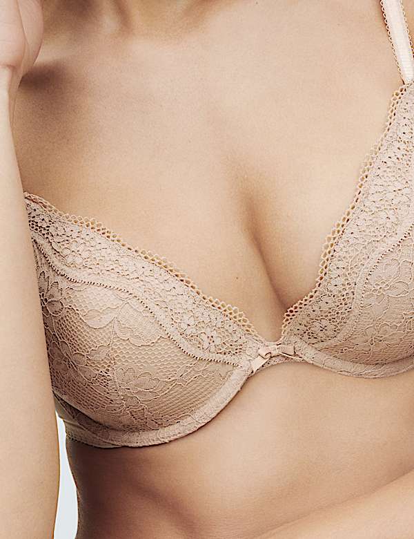 Jasmine Lace Wired Plunge Bra A-E