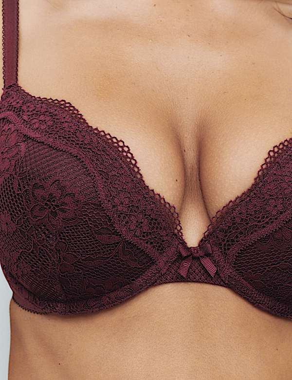 Jasmine Lace Wired Plunge Bra A-E