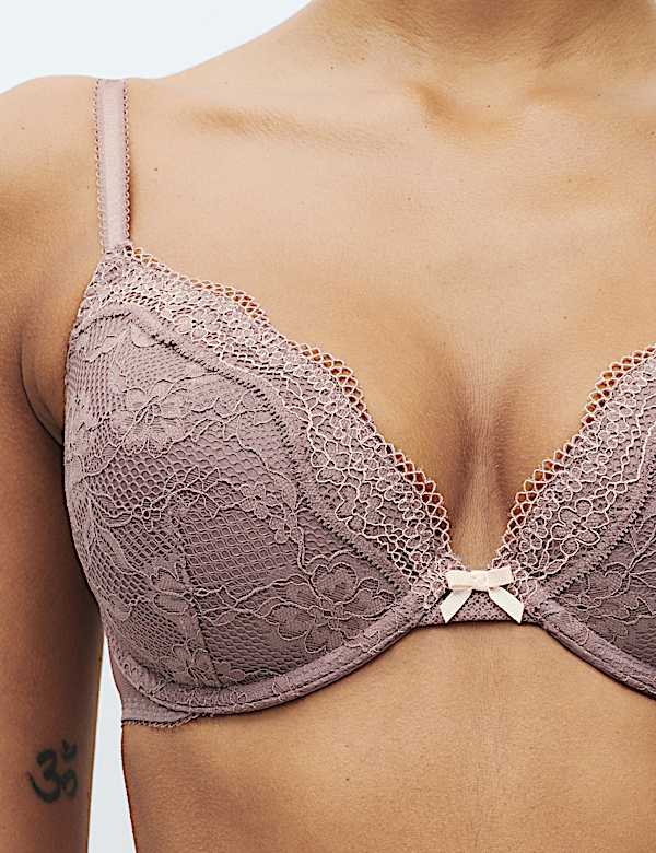 Jasmine Lace Wired Plunge Bra A-E