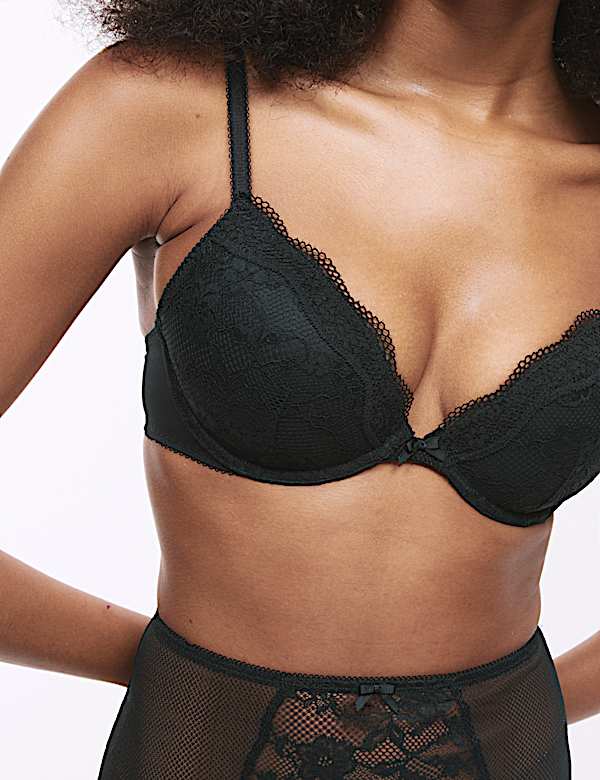 Jasmine Lace Wired Plunge Bra A-E