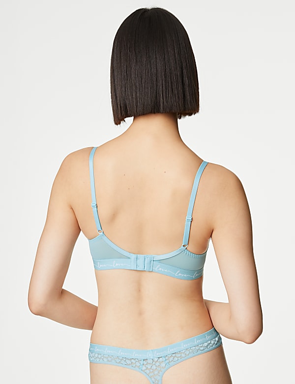 3pk Lace Trim Wired Plunge Bras A-E