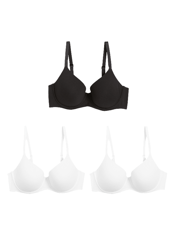 3pk Wired Full Cup T-Shirt Bras A-E