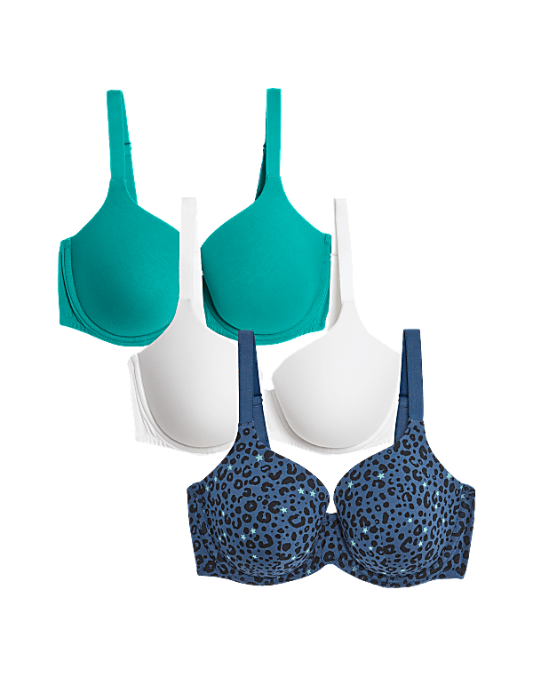 3pk Cotton Rich Wired T-Shirt Bras A-E