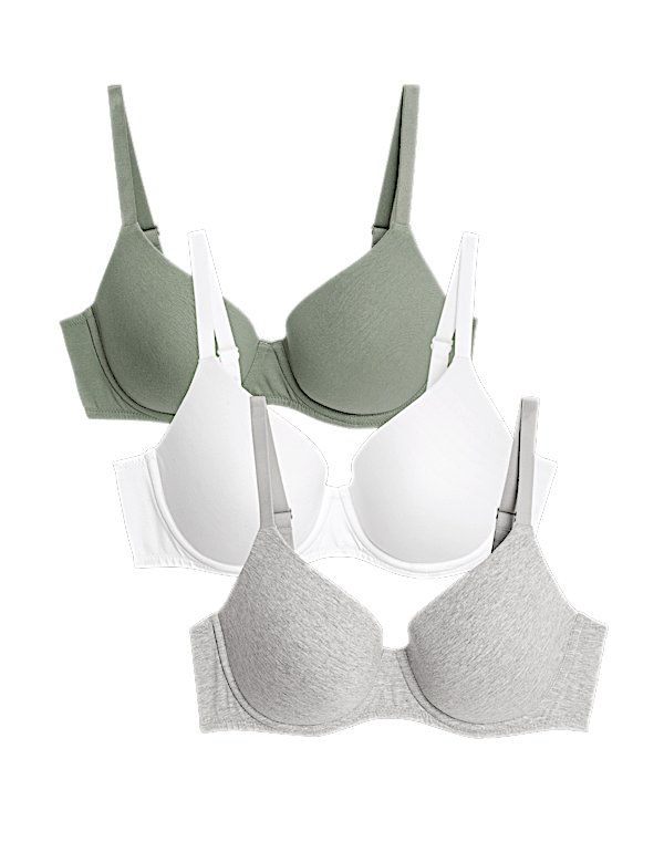 3pk Wired Full Cup T-Shirt Bras A-E