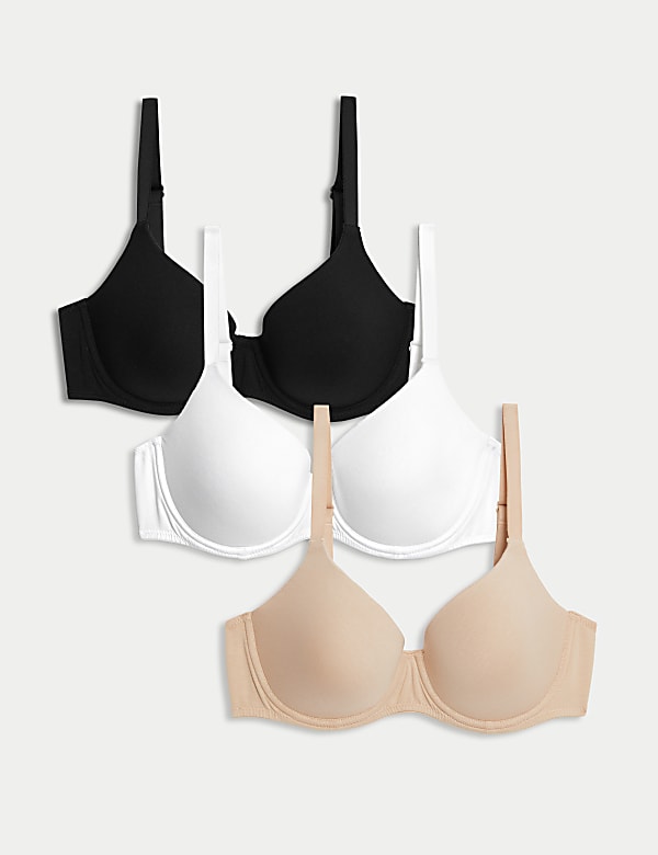 3pk Wired Full Cup T-Shirt Bras A-E - QA