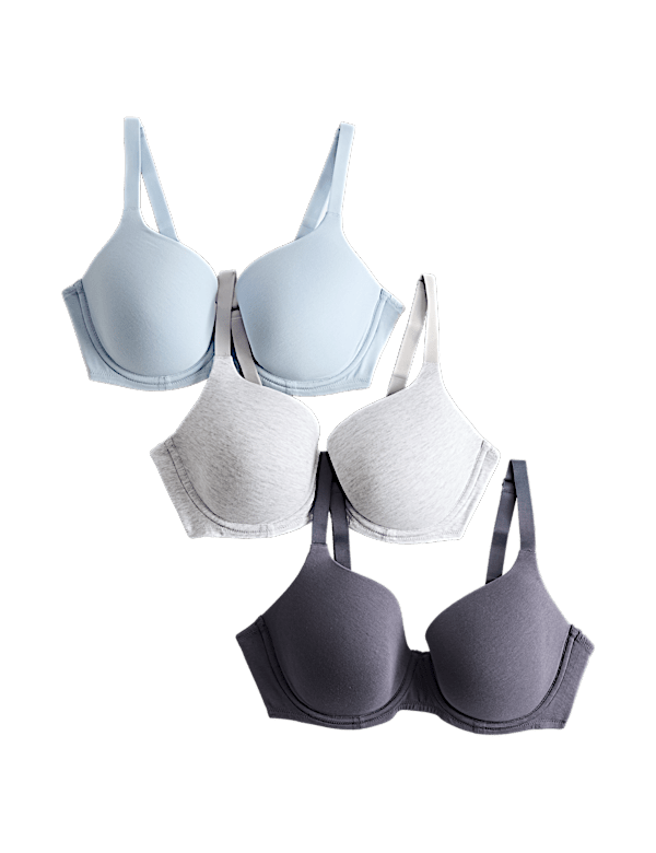 3pk Wired Full Cup T-Shirt Bras A-E