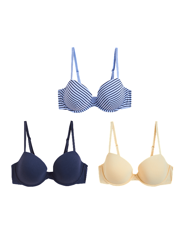 3pk Wired T-Shirt Bras A-E
