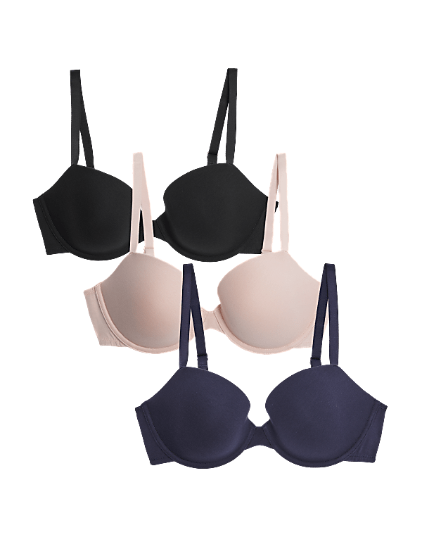 3pk Wired Balcony Bras