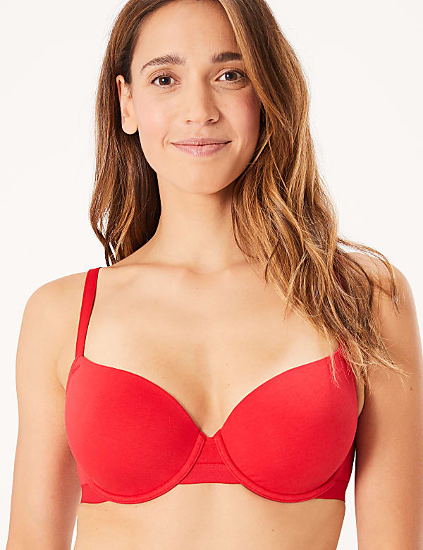 2pk Cotton Underwired Balcony Bras A-E