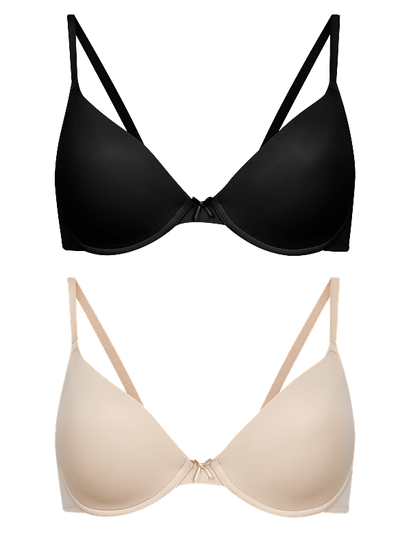 2 Pack Padded Plunge Bras A-D