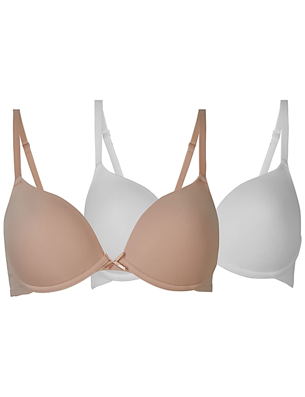 2pk Underwired Plunge T-Shirt Bras AA-D