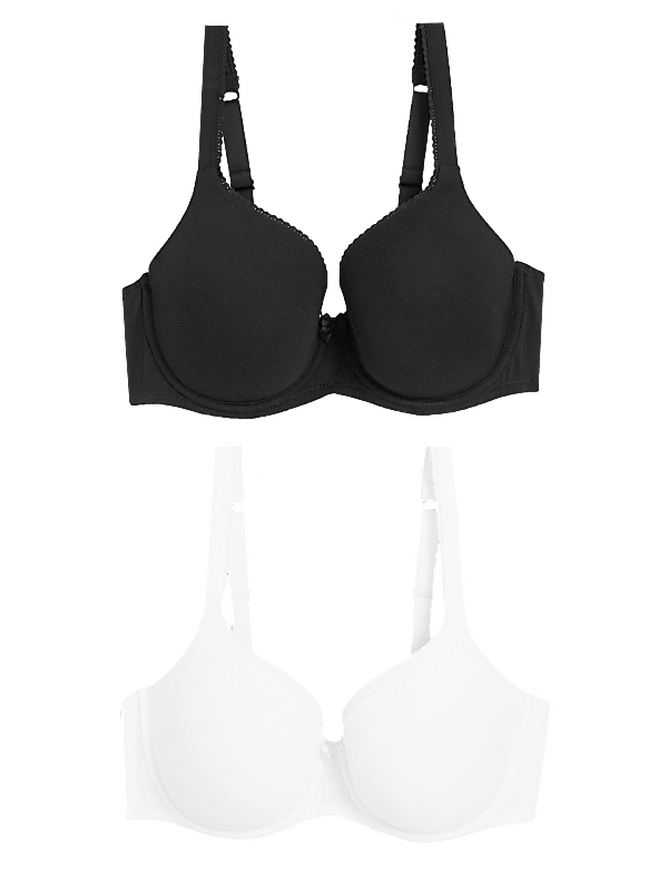 2pk Cotton Wired Full Cup Bras A-E