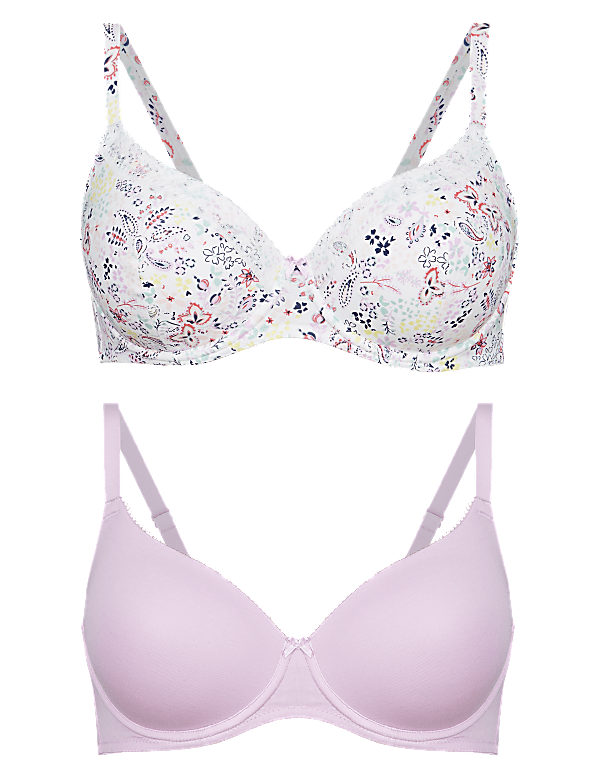 2 Pack Cotton Rich Full Cup Bras A-E