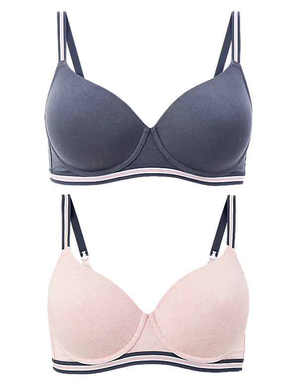2 Pack Padded Full Cup Bras A-DD