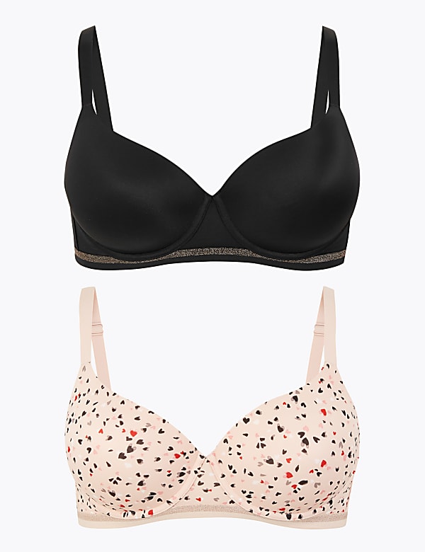 2 Pack Underwired Full Cup Bras A-E