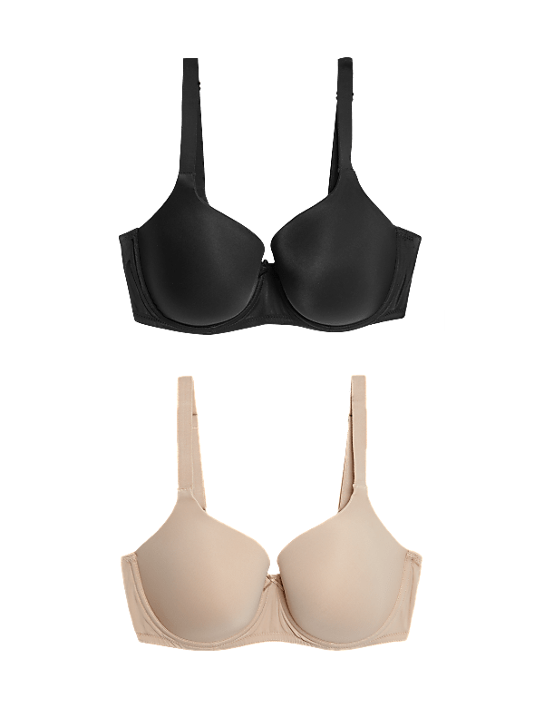 2 Pack Polyamide Mix Plain Bra