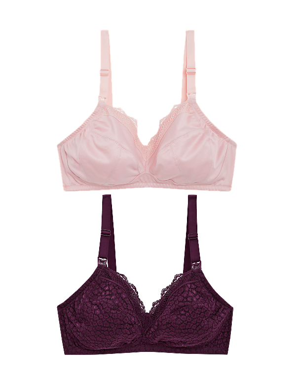2pk Lace & Mesh Nursing Bras B-H