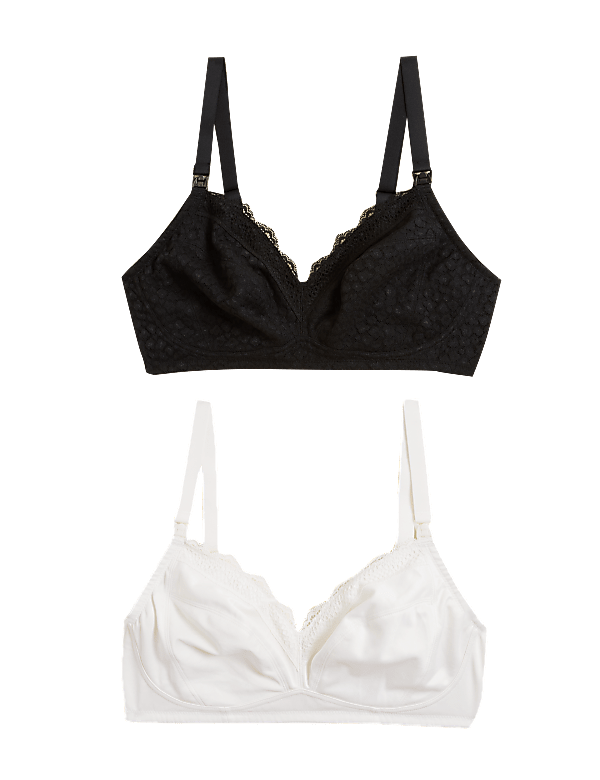 2pk Lace & Mesh Nursing Bras B-H