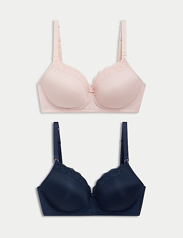 2pk Maternity Lace Trim Nursing Bras