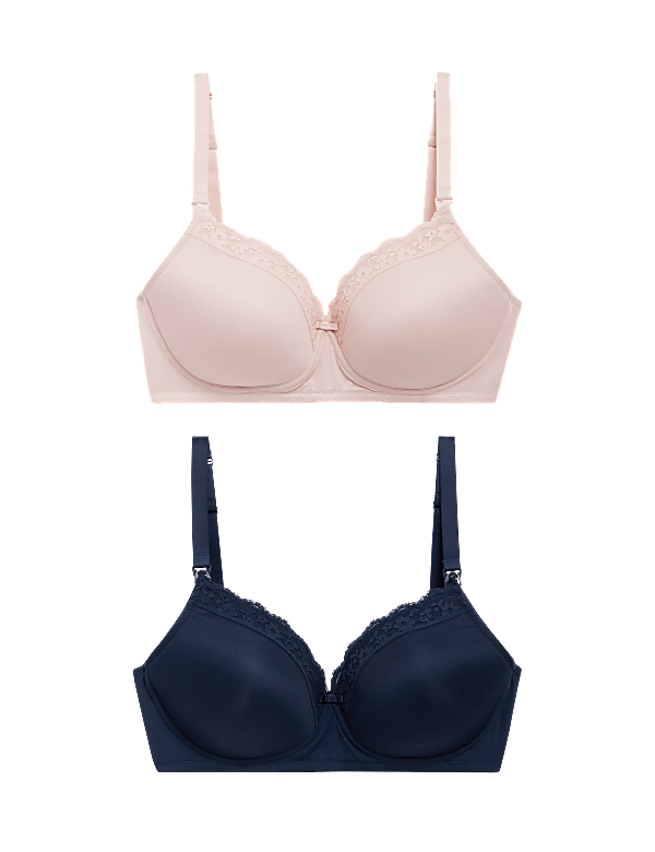 2pk Maternity Lace Trim Nursing Bras