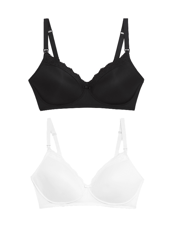 2pk Maternity Lace Trim Nursing Bras