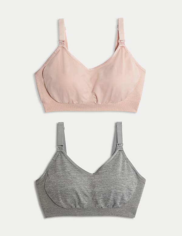 Lot de 2 soutiens-gorge d’allaitement sans coutures à bonnets emboîtants - CA