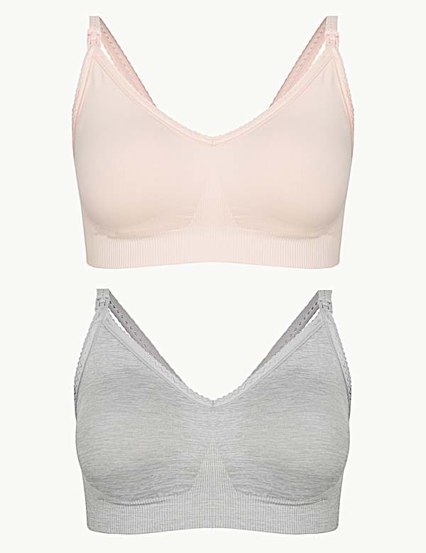 2 Pack Seamfree Maternity Padded Full Cup Bras