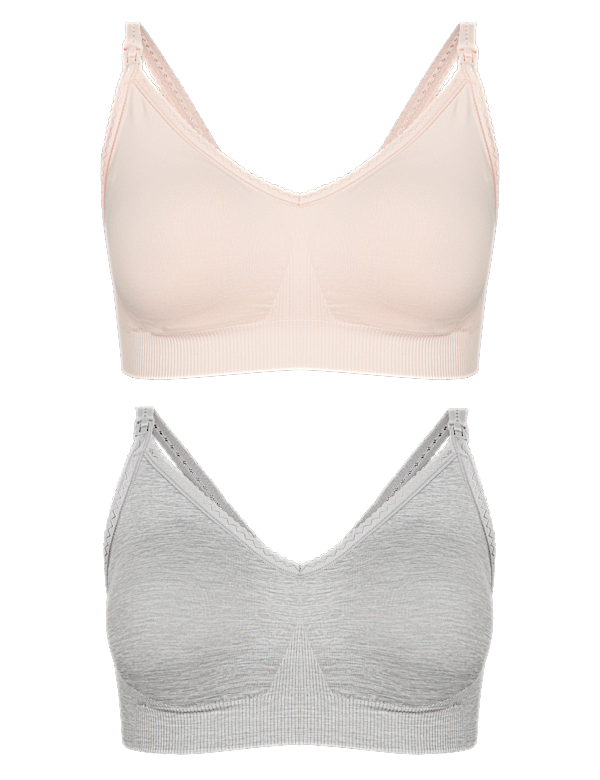 2 Pack Seamfree Maternity Padded Full Cup Bras