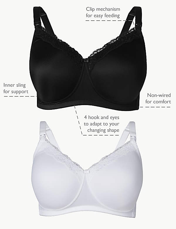 2pk Maternity Padded T-Shirt Full Cup Bras B-G