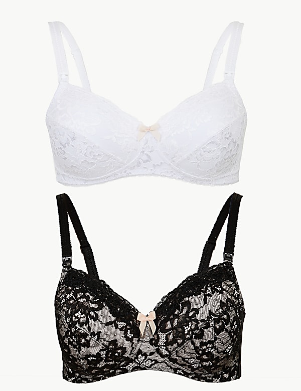 2 Pack Non-Padded Full Cup Nursing Bras B-G