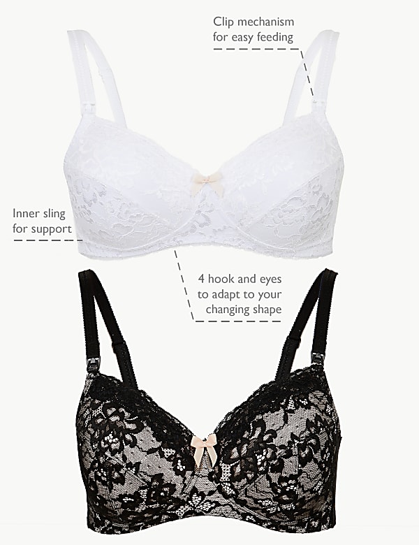 2 Pack Non-Padded Full Cup Nursing Bras B-G
