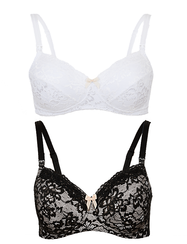 2 Pack Non-Padded Full Cup Nursing Bras B-G