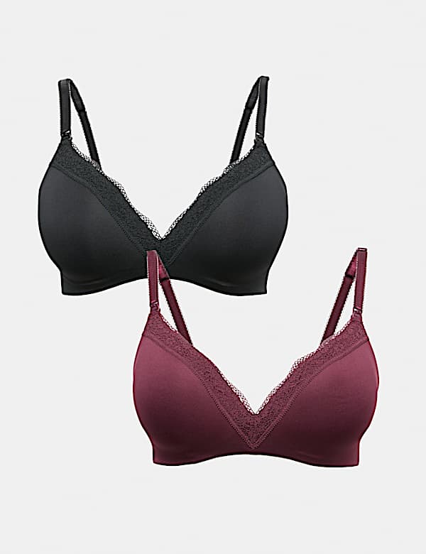 2pk Jasmine Lace Trim Maternity Nursing Bra B-G