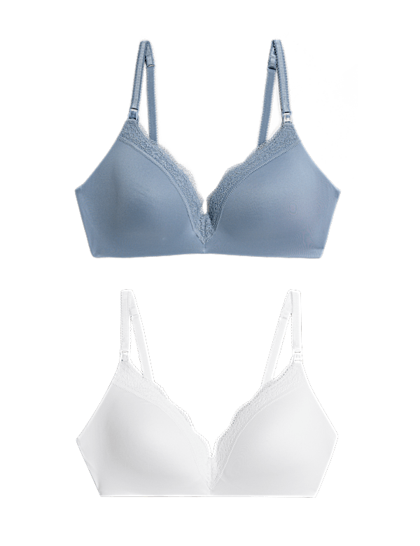2pk Jasmine Lace Trim Maternity Nursing Bra B-G
