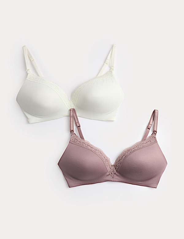 2pk Jasmine Lace Trim Maternity Nursing Bra B-G