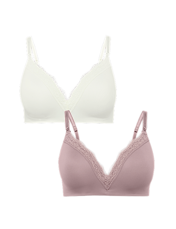 2pk Jasmine Lace Trim Maternity Nursing Bra B-G
