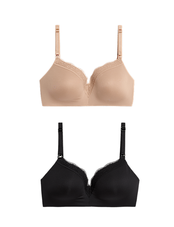 2pk Jasmine Lace Trim Maternity Nursing Bra B-G