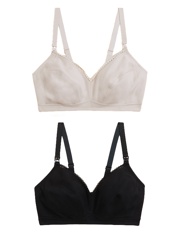 2pk Maternity Cotton Rich Nursing Bras B-G