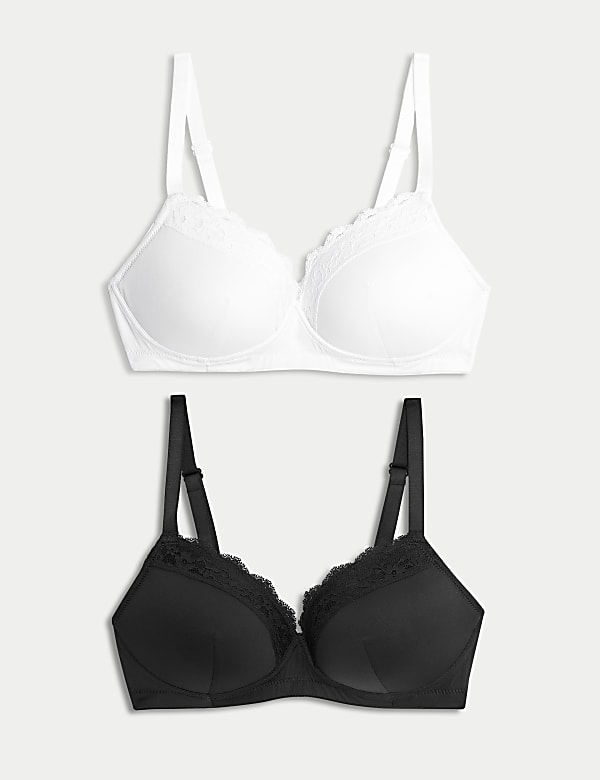 2pk Lace Trim Post Surgery Bras A-E - CA