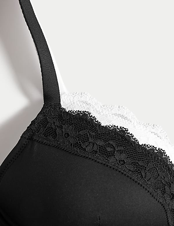 2pk Lace Trim Post Surgery Bras A-E