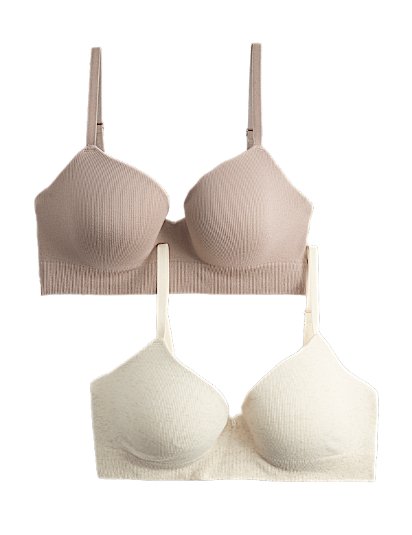2 Pack Seamfree Wired Demi Cup Bras A-E
