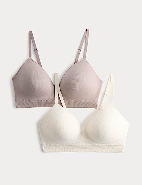 2 Pack Seamless Non Wired Full Cup Bras