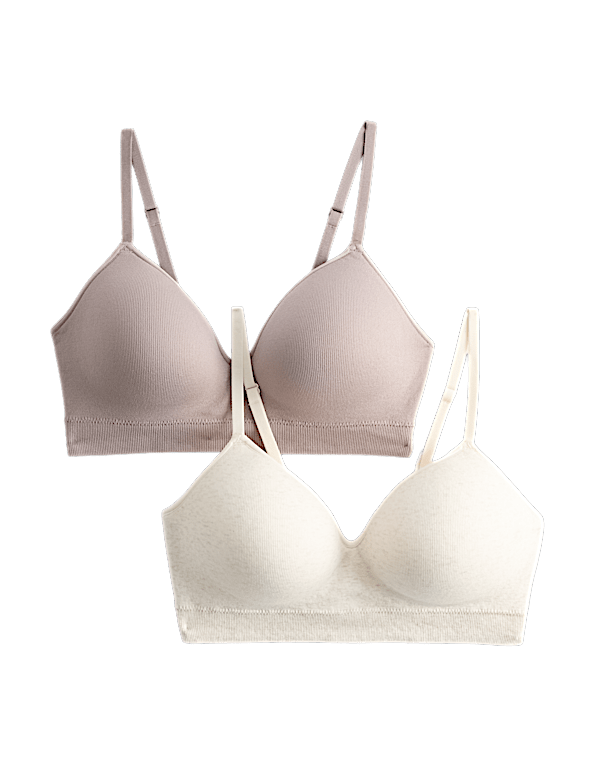 2 Pack Seamless Non Wired Full Cup Bras