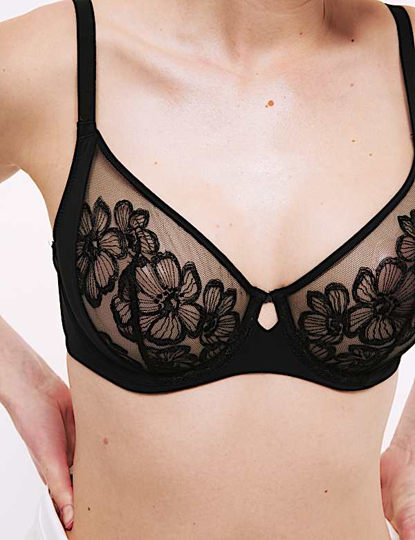 Embrace Embroidered Wired Full Cup Bra A-E