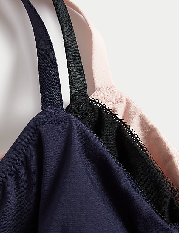 3pk Cotton Wired Full Cup Bras A-E