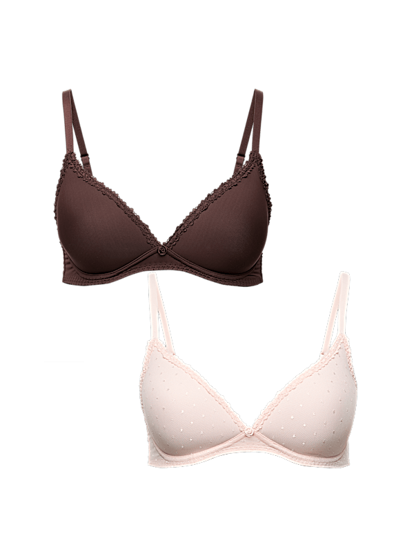 2 Pack Non Wired Plunge Bras (A-E)