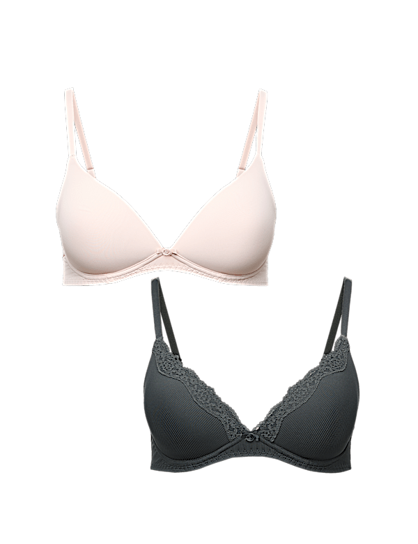 2 Pack Non Wired Plunge Bras (A-E)