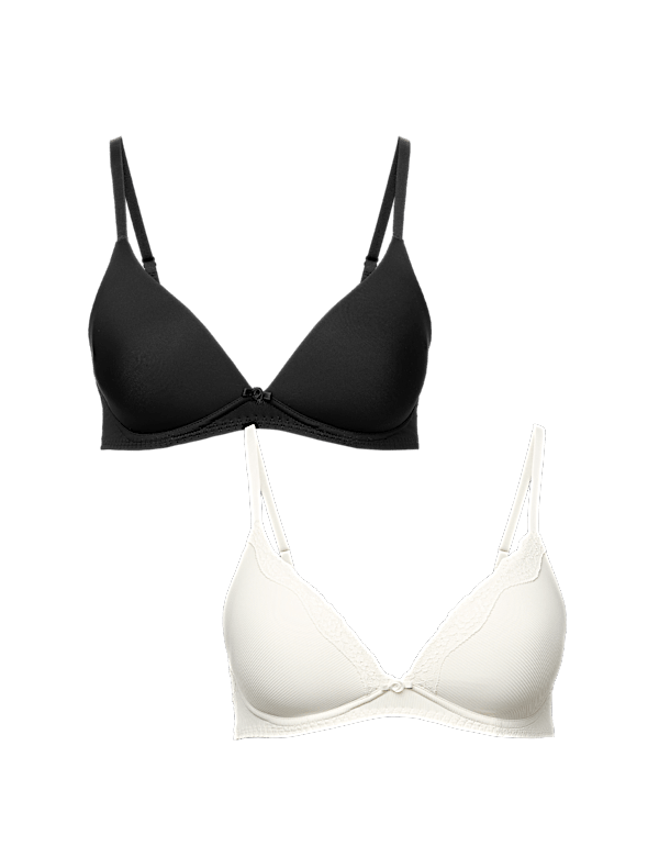 2 Pack Non Wired Plunge Bras (A-E)